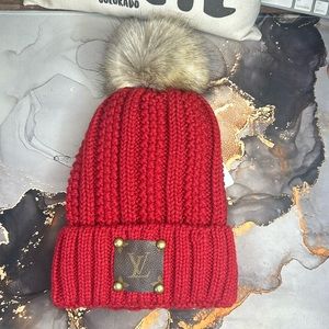 Authentic Up Cycled Louis Vuitton Patch Beanie